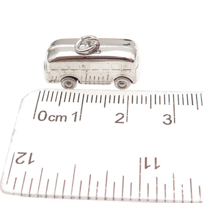 925 Sterling Silver Vintage School Bus 3D Charm Pendant