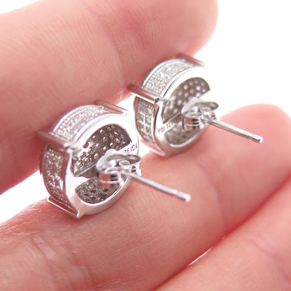 925 Sterling Silver Round-Cut C Z Sparkle Stud Earrings