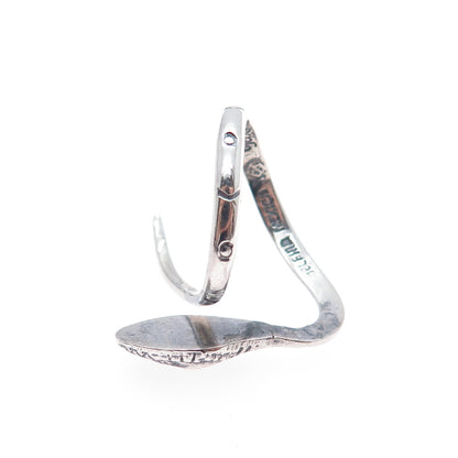 DELFINO Sterling Silver Vintage Mexico Snake Oxidized Adjustable Ring Size 7.75