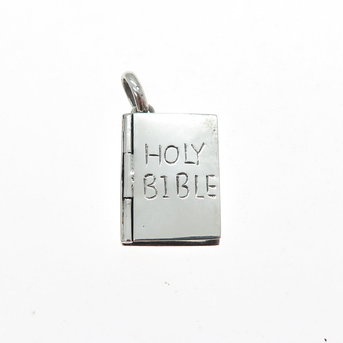 925 Sterling Silver Vintage Holy Bible Praying Box Locket Charm Pendant