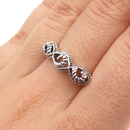 BARSE 925 Sterling Silver Vintage Swirl Oxidized Ring Size 8