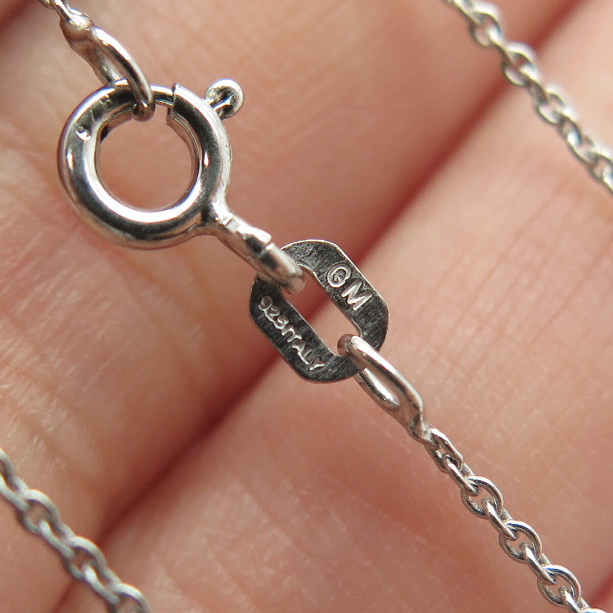 925 Sterling Silver Italy Round & Tapered Baguette-Cut C Z Heart Necklace 16"
