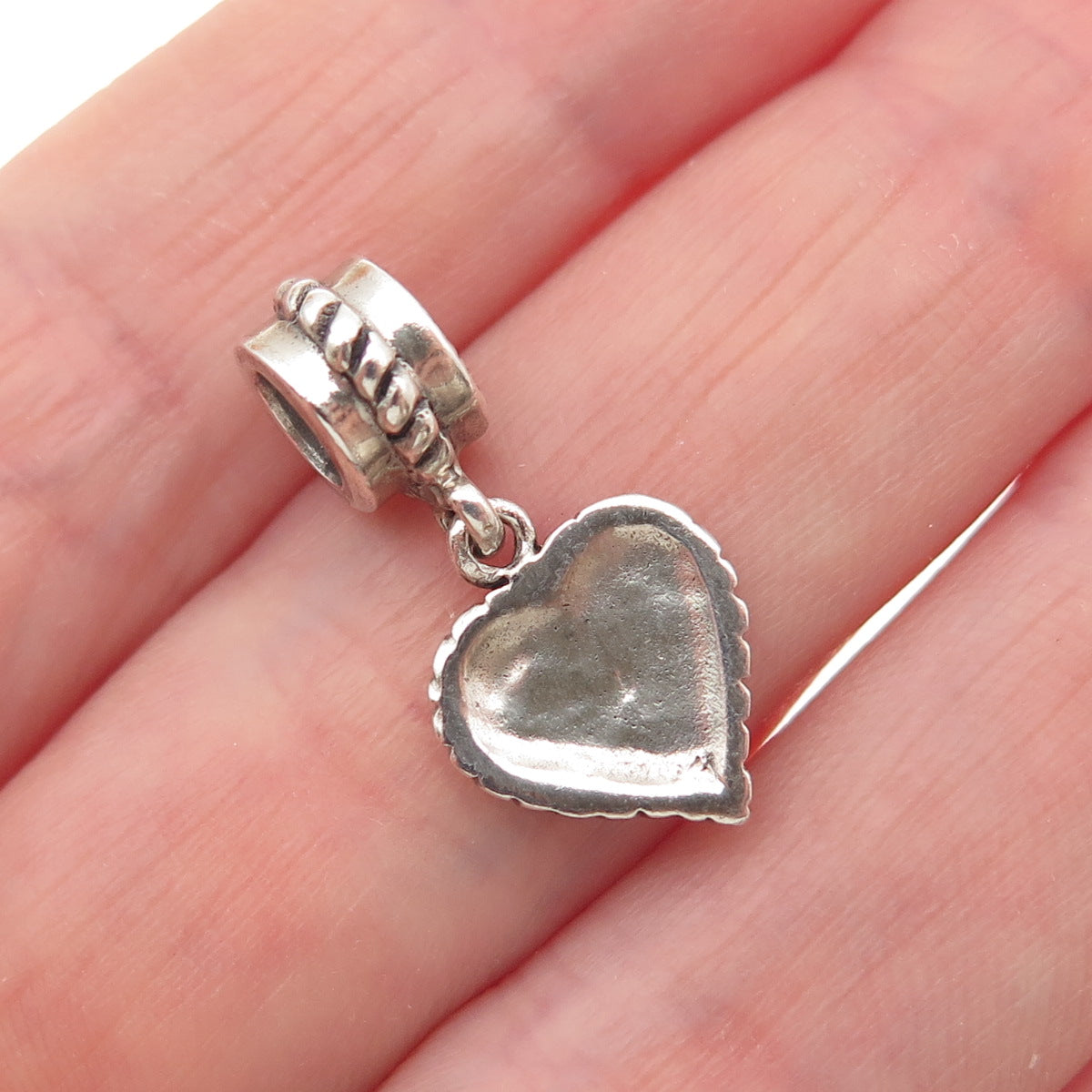 925 Sterling Silver Heart Dangle Charm