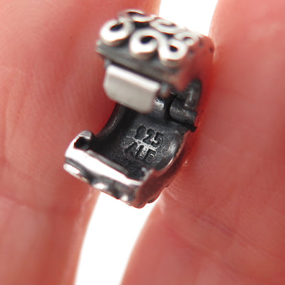 Pandora 925 Sterling Silver Swirl Clip Charm