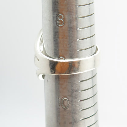 925 Sterling Silver Vintage Mexico Multi-Row Modernist Ring Size 9.25