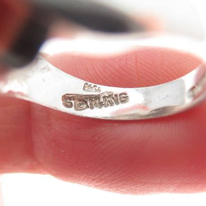 925 Sterling Silver Vintage Modernist Bypass Ring Size 7.25