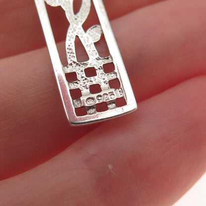 925 Sterling Silver Vintage Charles Rennie Mackintosh Modernist Charm Pendant