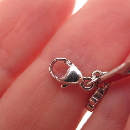 925 Sterling Silver Enamel & C Z High-Heeled Shoe Lobster Lock Charm Pendant