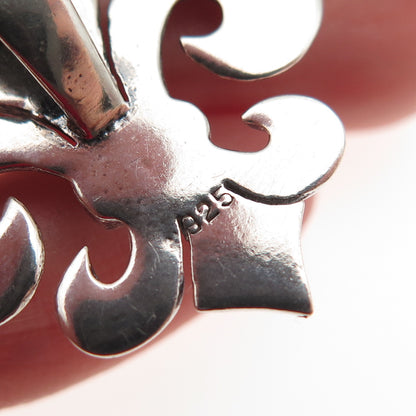 925 Sterling Silver Vintage Fleur de Lis Slide Pendant