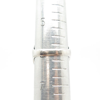 925 Sterling Silver Vintage 5-Row Ribbed Statement Ring Size 6