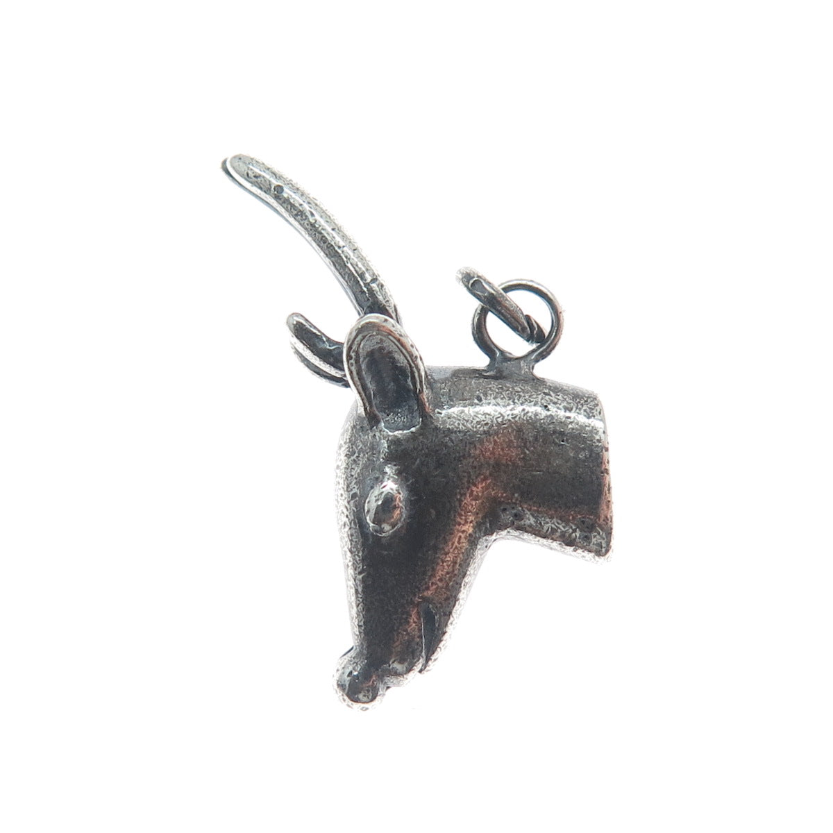 925 Sterling Silver Vintage Deer Oxidized Minimalist Charm Pendant