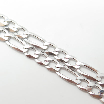 925 Sterling Silver Italy P. Lux Figaro Chain Necklace 20"