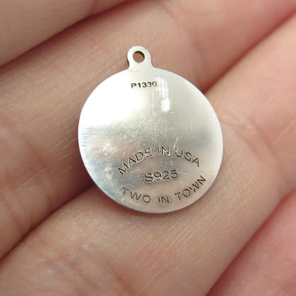 925 Sterling Silver USA Two In Town Butterfly Charm Pendant
