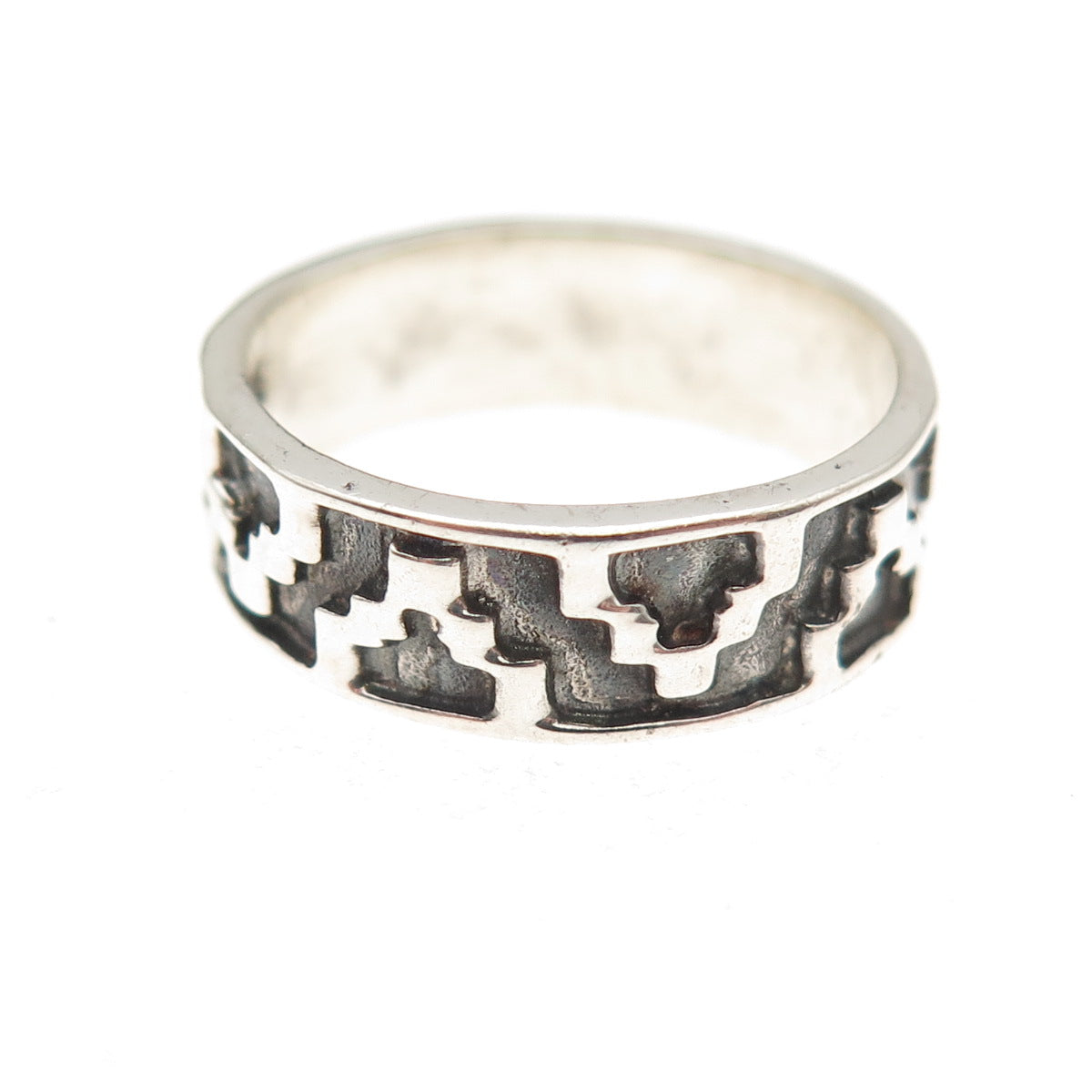 925 Sterling Silver Vintage Arrow Oxidized Band Ring Size 5.75