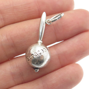 GOSEN 925 Sterling Silver Antique Art Deco Calypso Maracas Charm Pendant