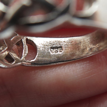 925 Sterling Silver Vintage Celtic Knot Oxidized Ring Size 8.75