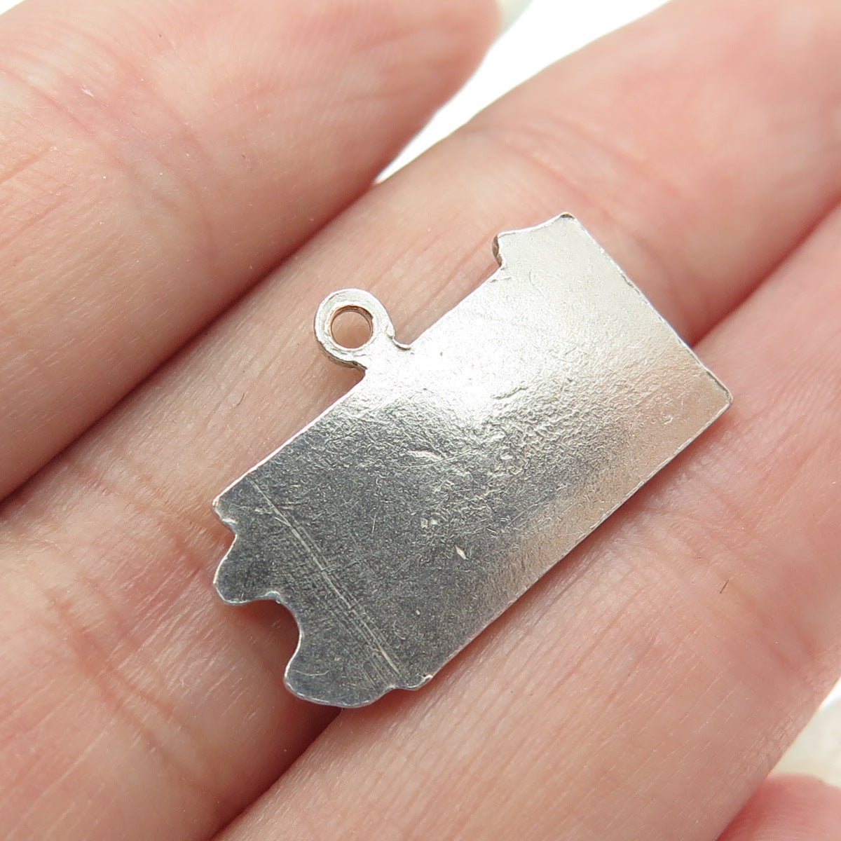 925 Sterling Silver Vintage Pennsylvania State Map Charm Pendant