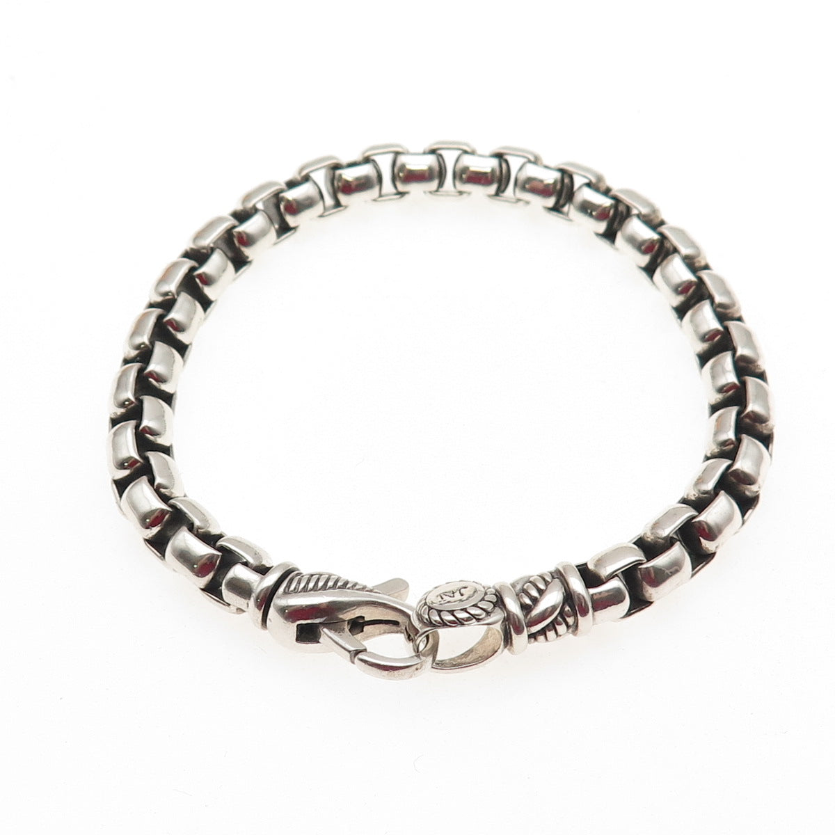 JAI by John Hardy 925 Sterling Silver Round Box Link Bracelet 7"