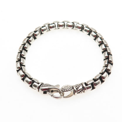 JAI by John Hardy 925 Sterling Silver Round Box Link Bracelet 7"
