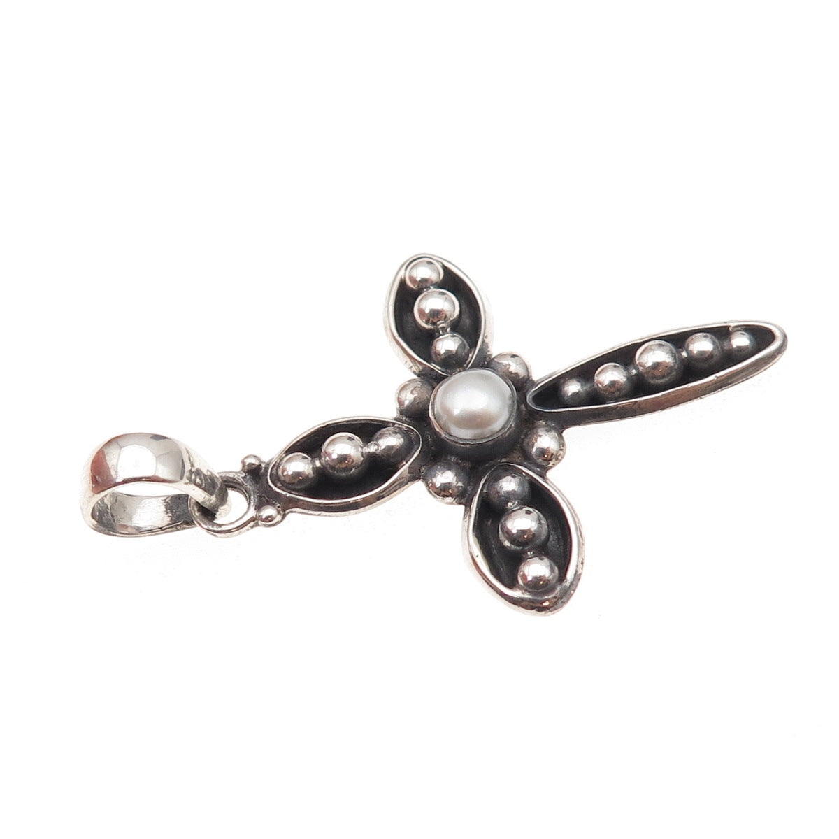 Silpada 925 Sterling Silver Vintage Credence Cross Oxidized Charm Pendant