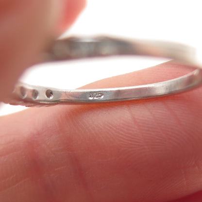 925 Sterling Silver Round-Cut C Z Half Eternity Stackable Ring Size 7