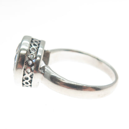 925 Sterling Silver Round-Cut Shaped C Z Engagement Ring Size 8.75