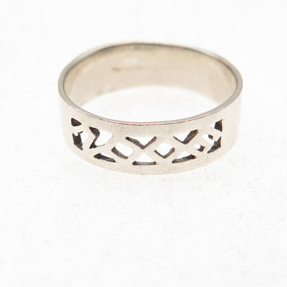 925 Sterling Silver Vintage 2006 Oxidized Band Ring Size 7.25
