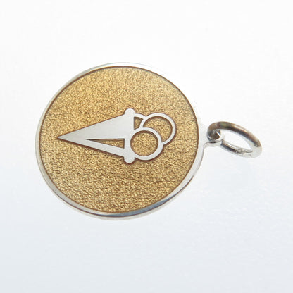925 Sterling Silver Yellow Enamel Ice Cream Round Tag Minimalist Charm Pendant