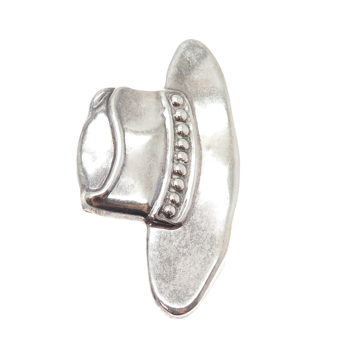 925 Sterling Silver Vintage Fedora Hat Pin Brooch
