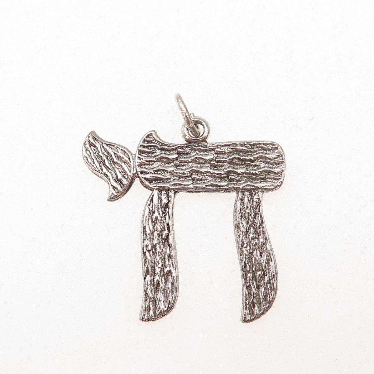 Rand & Paseka 925 Sterling Silver Vintage Chai Judaica Oxidized Charm Pendant