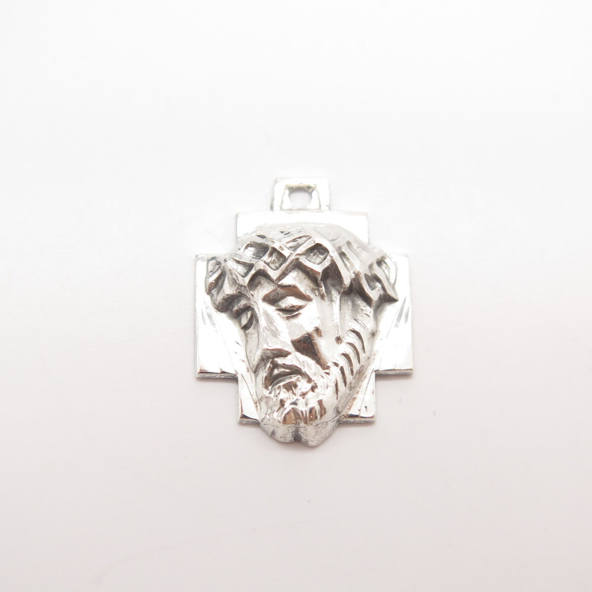 925 Sterling Silver Vintage Chapel Jesus Religious Cross Pendant