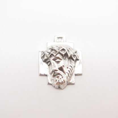 925 Sterling Silver Vintage Chapel Jesus Religious Cross Pendant