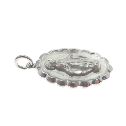 CHAPEL 925 Sterling Silver Filled Vintage St. Mary Miraculous Religious Pendant