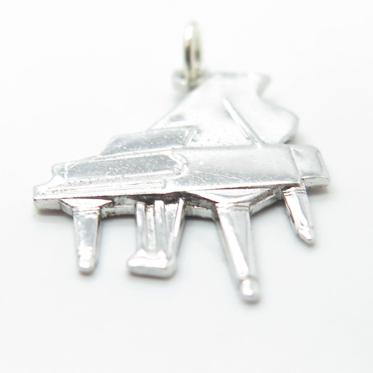 WELLS 925 Sterling Silver Vintage Fortepiano Musical Instrument Charm Pendant