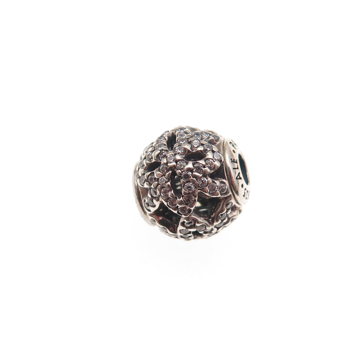 Pandora 925 Sterling Silver C Z Essence Appreciation Slide Bead Charm