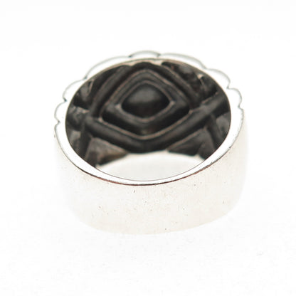 Chapal Zenray 925 Sterling Silver Vintage Modernist Oxidized Ring Size 7.5