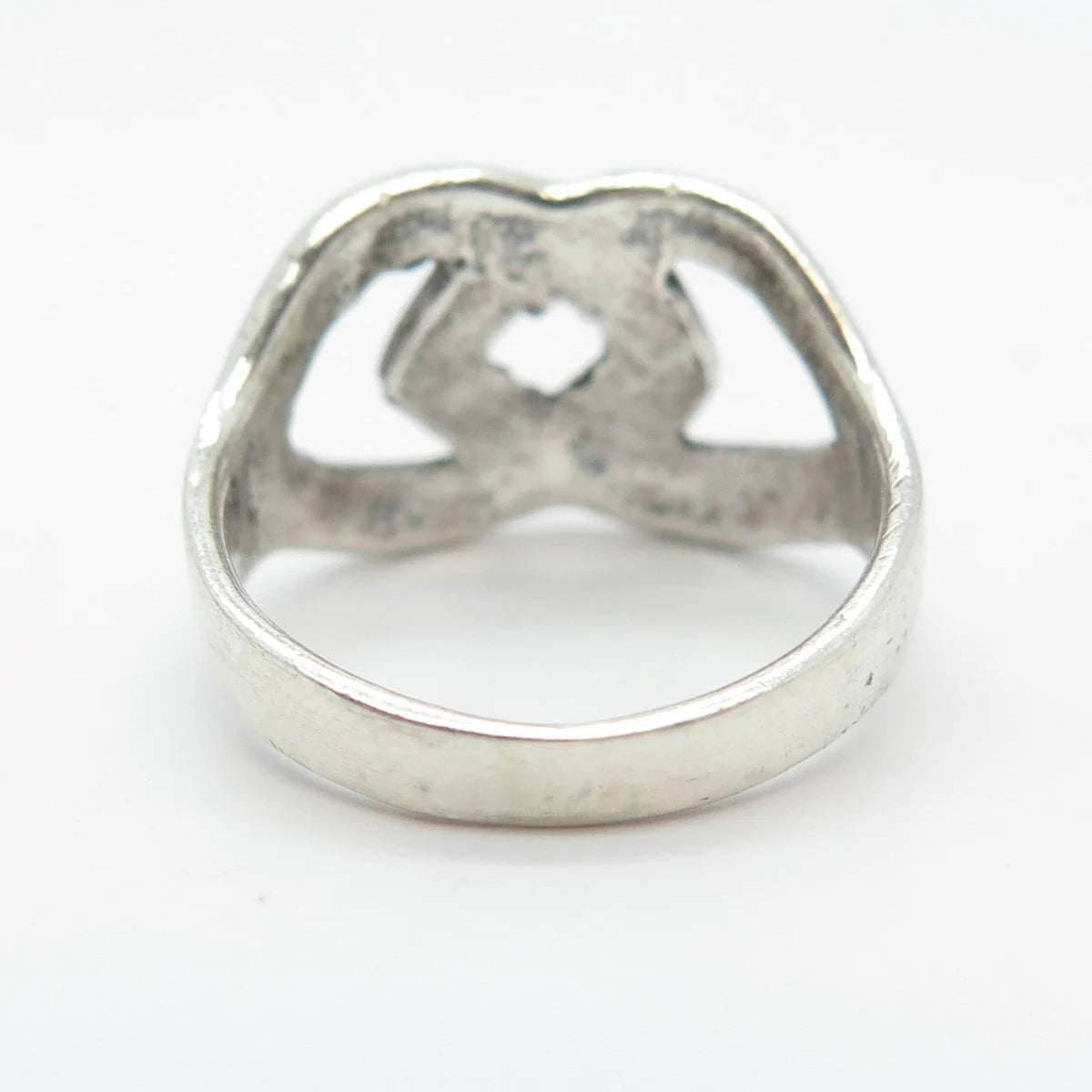 925 Sterling Silver Vintage Knot Modernist Ring Size 6