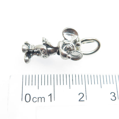 DISNEY 925 Sterling Silver Vintage Mickey Mouse 3D Charm Pendant