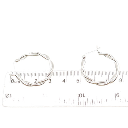 925 Sterling Silver Woven Hoop Earrings