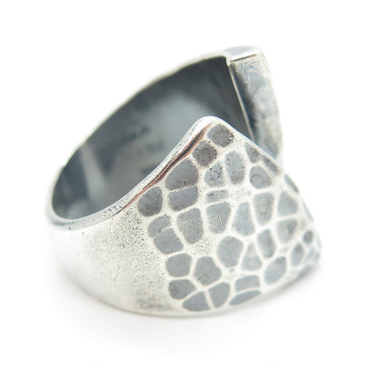 925 Sterling Silver Vintage HOB Mexico Hammered Adjustable Ring Size 7
