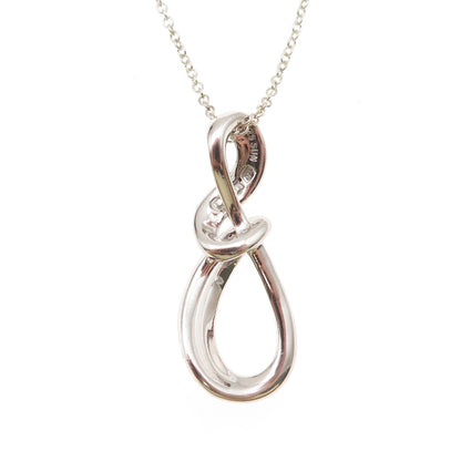 Sun 925 Sterling Silver Real Diamond Infinity Cable Chain Necklace 18"