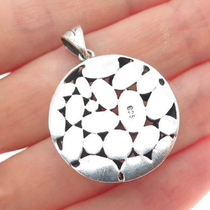 925 Sterling Silver Vintage Pebble / Kali Dome Pendant