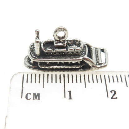 925 Sterling Silver Vintage Cruise Ship Minimalist Charm Pendant