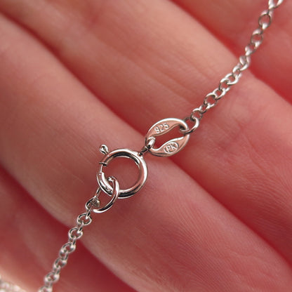 925 Sterling Silver Oval & Pear-Cut C Z Cable Chain Necklace 16"