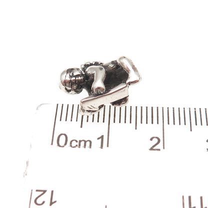 Trollbeads LAA 925 Sterling Silver 1st Birthday Cherub Slide Bead Charm