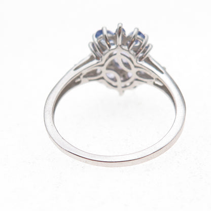 Chuck Clemency 925 Sterling Silver Real Tanzanite Floral Ring Size 9