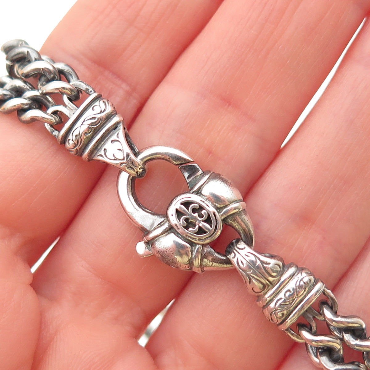 Scott Kay 925 Sterling Silver Vintage Cuban Double Chain Necklace 20"