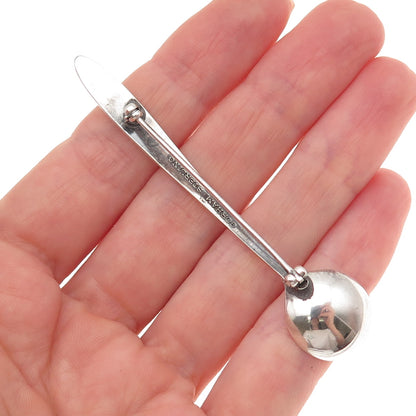 Gorham 925 Sterling Silver Vintage 1956 Celeste Salt & Spices Spoon Pin Brooch