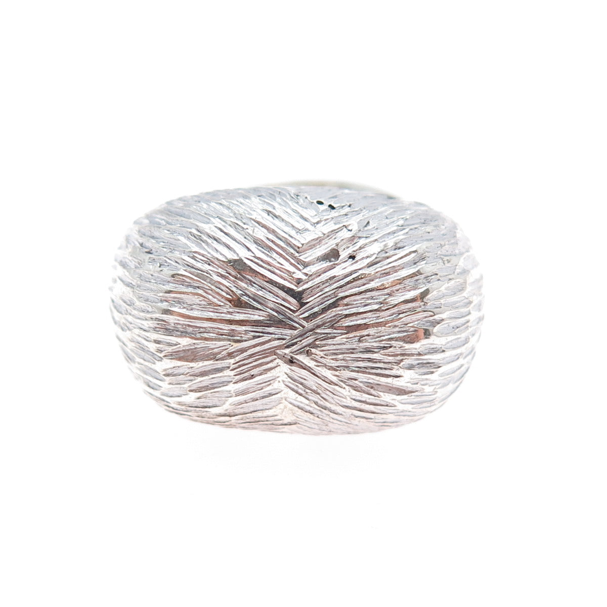 925 Sterling Silver Vintage Modernist Dome Oxidized Ring Size 5.75