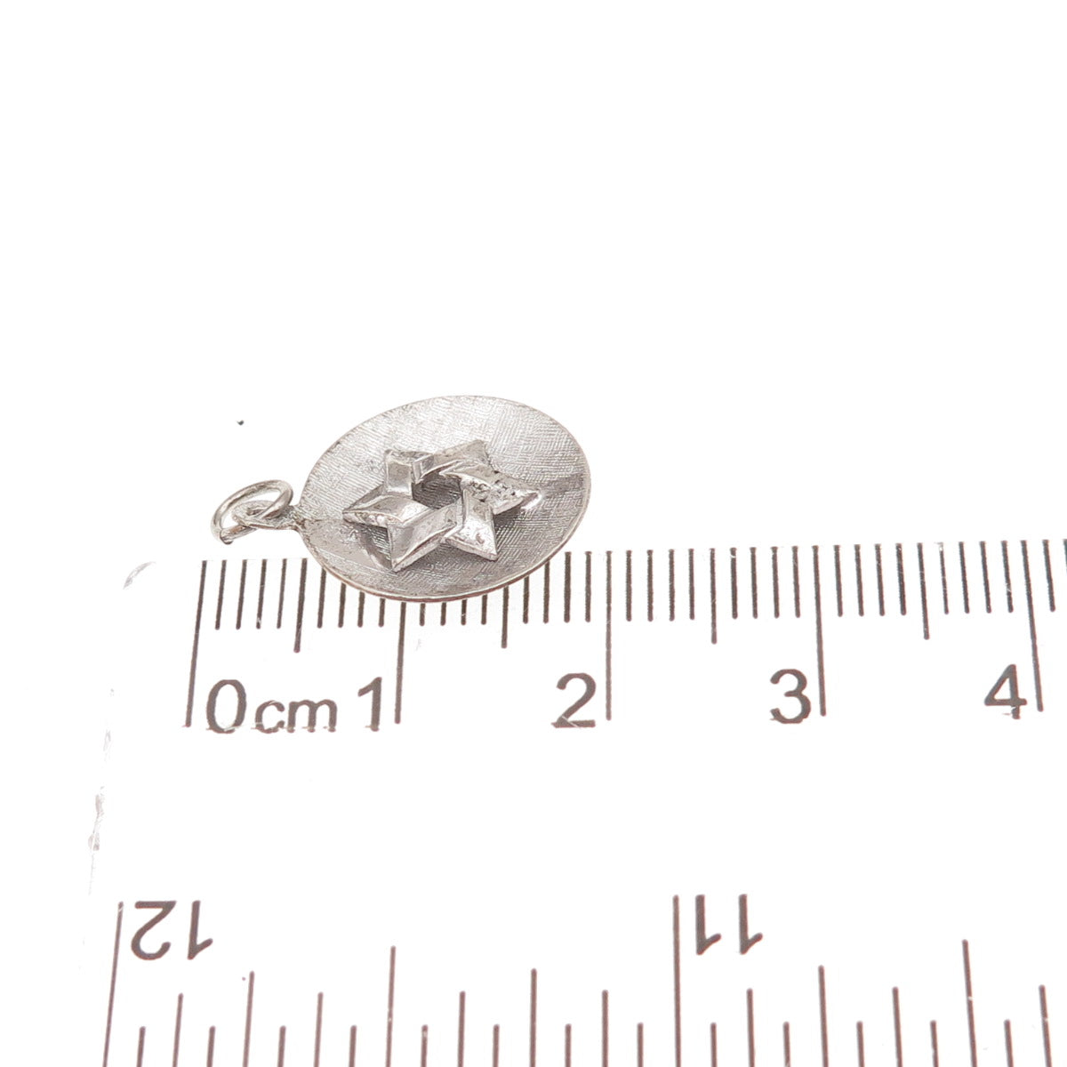 925 Sterling Silver Antique Art Deco Star of David Oxidized Charm Pendant